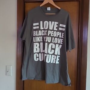 Love Black People Graphic T-Shirt - Gray